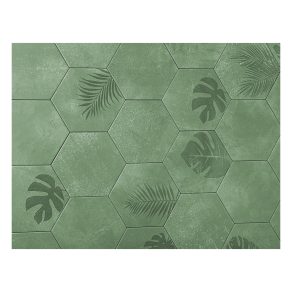 Vloertegel 20x24 cm Decortegels mix met Hexagon Merci Groen R91_RB