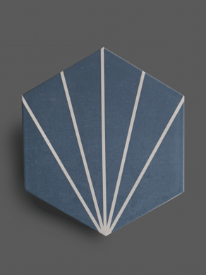 Vloertegel 23×26 cm Hexagon Streep Blauw A301 is geschikt op de vloer en wand