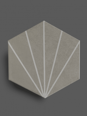 Vloertegel 23×26 cm Hexagon Streep Grijs A305 is geschikt op de vloer en wand