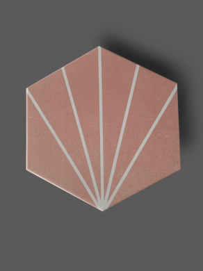 Vloertegel 23×26 cm Hexagon Streep Roze A311 is geschikt op de vloer en wand