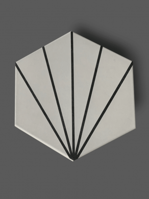 Vloertegel 23×26 cm Hexagon Streep Wit A309 is geschikt op de vloer en wand