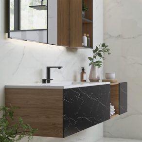 Vloertegel 60x120 cm Marmerlook Carrara Rome wit grijs R129 als badkamer wandtegels gebruikt_inspiratie foto