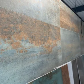 Vloertegel 60x120 cm Metallook Sassuolo Koper M28 in rb tegels showroom in tiel-