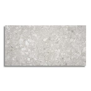 Vloertegel 60x120 cm Terrazzo Rock licht grijs N56