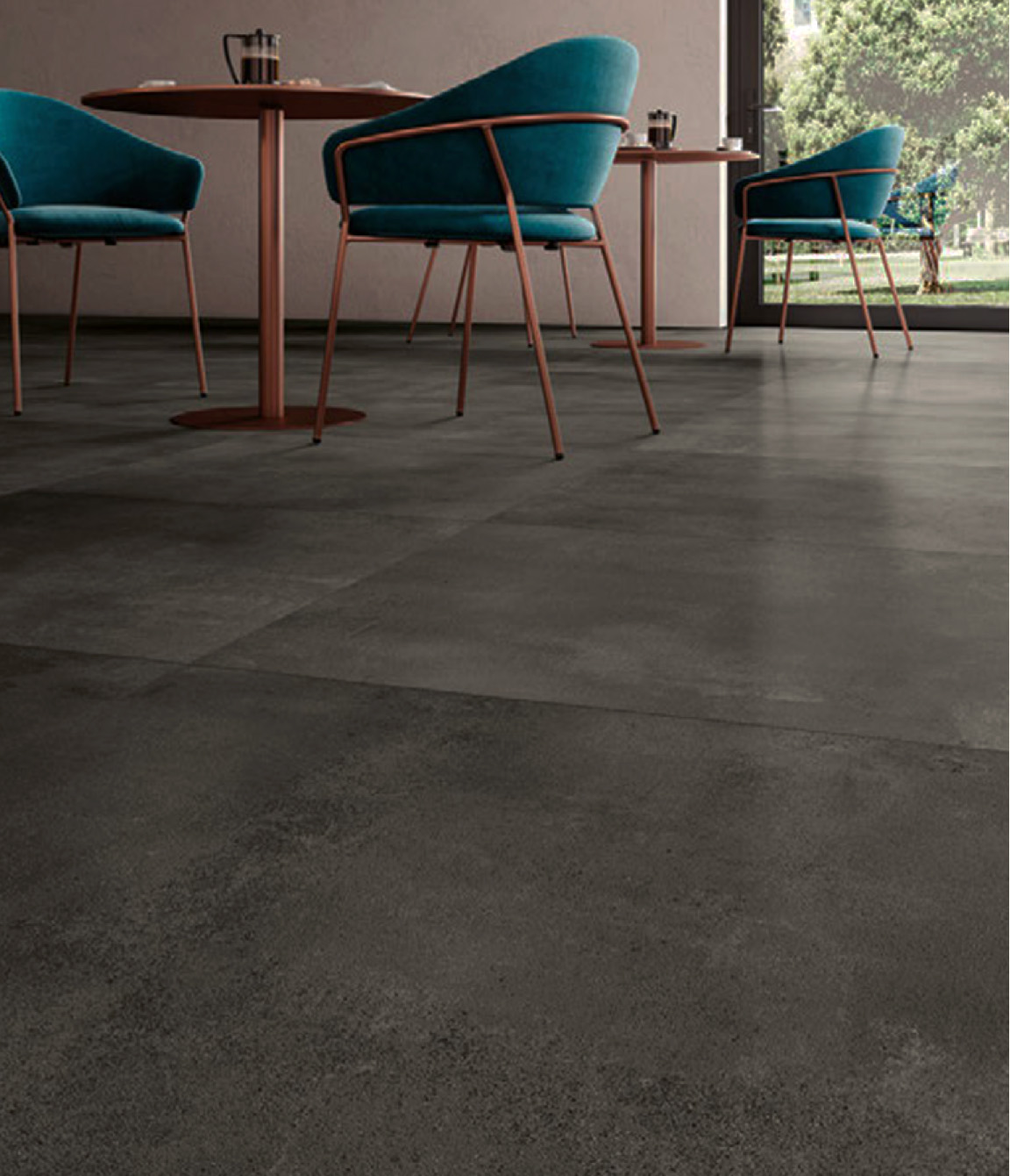 Vloertegel 60x120 cm betonlook Garda antraciet CC30 - inspiratie