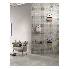 Vloertegel 60x120 cm natuursteenlook Flori licht grijs M4