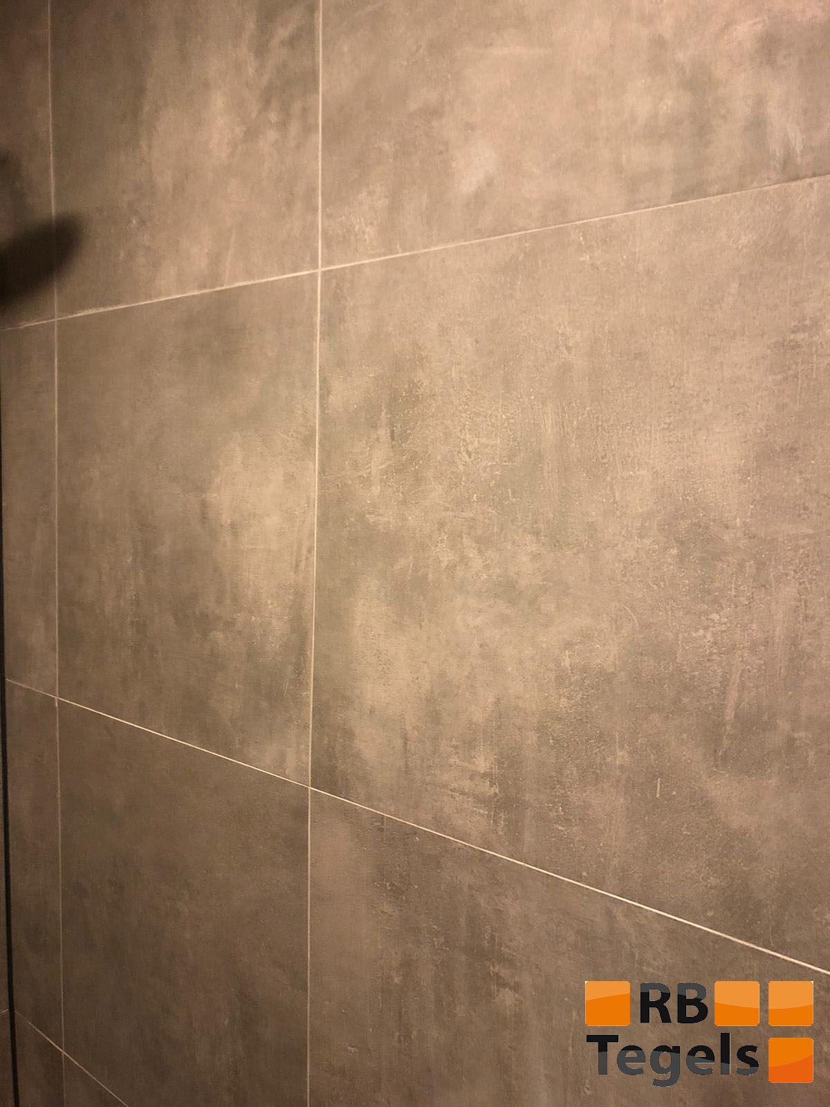 Vloertegel-60x60-cm-Ariel-Grijs-betonlook-Nr.-12-op-de-wand-1 Vloertegel 60x60 cm Ariel Grijs betonlook Nr. 12 op de douchewand