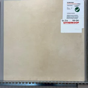Vloertegel 60x60 cm betonlook Beige DC24 is geschikt voor vloerverwarming