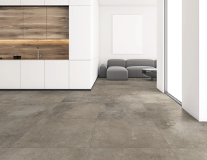 Vloertegel 60x60 cm betonlook Taranto taupe RBT142 - in de woonkamer