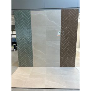Vloertegel 60x60 cm natuursteenlook Austa ivoor beige N68 in de showroom van RB Tegels