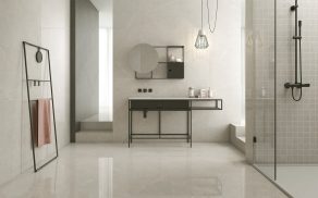 Vloertegel 60x60 marmerlook Toledo Creme R33 - gebruik in de badkamer