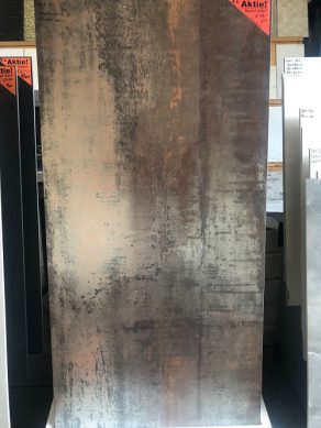 Metallook roest bruin vloertegel 60x120 cm