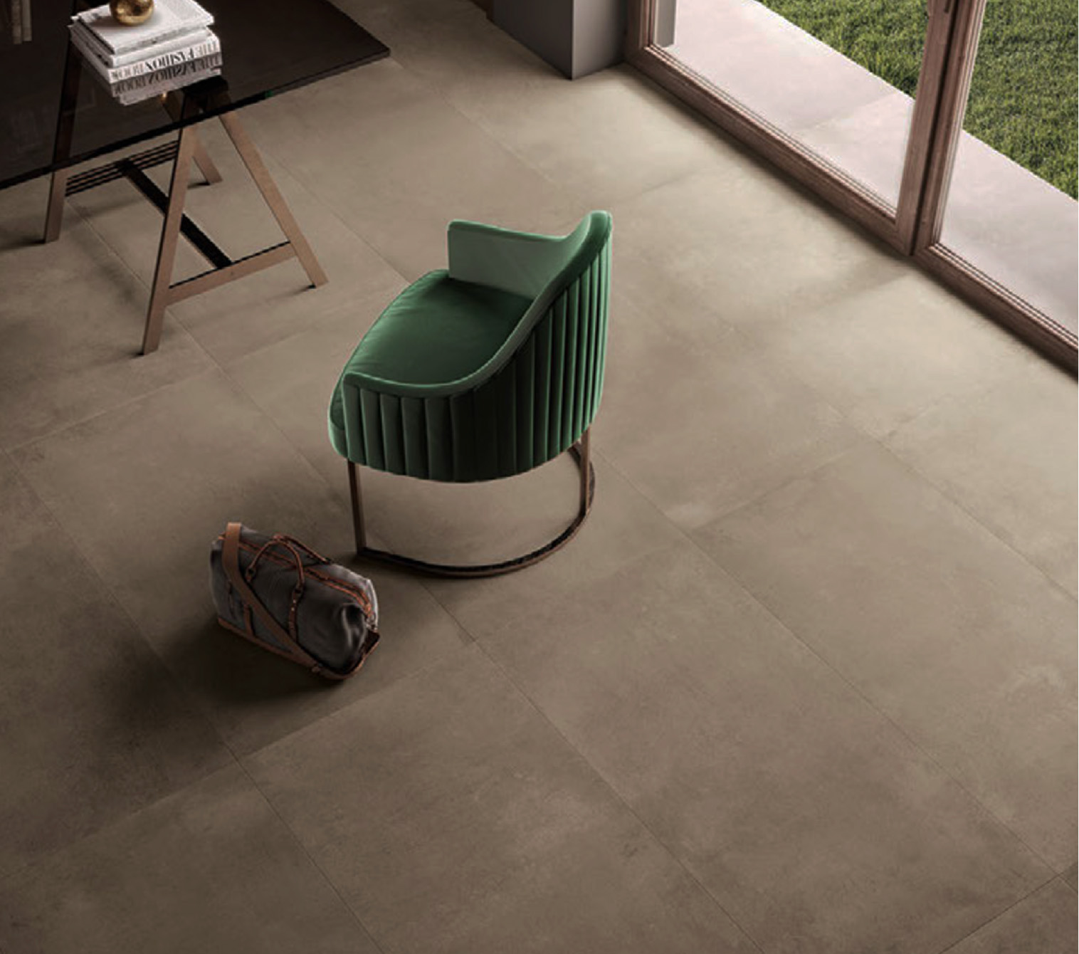 Vloertegel 60×120 cm betonlook Garda bruin CC31 - inspiratie