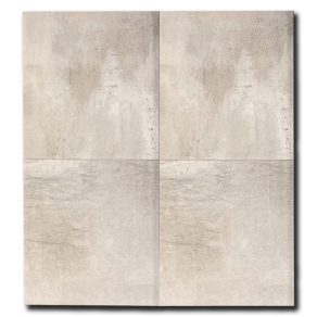 Vloertegel 60×60 cm Metallook Rotterdam zilvergrijs DC113 - gelegd op de vloer