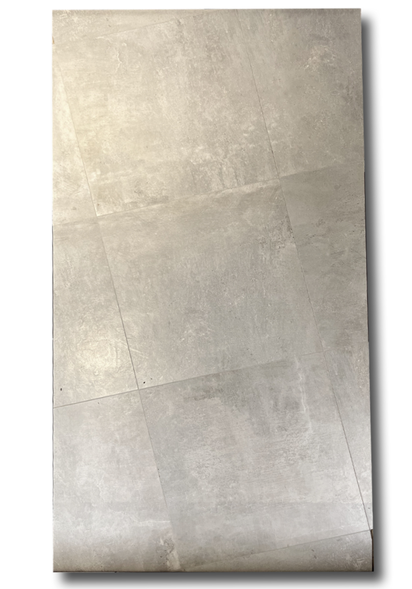 Vloertegel 60×60 cm betonlook Colu grijs DC30 - gelegd op de vloer