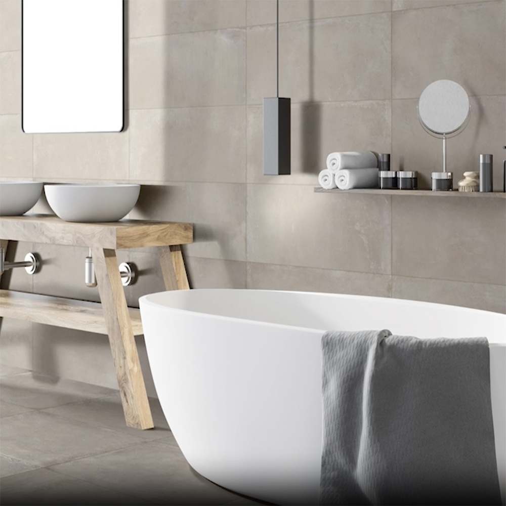 Vloertegel 60×60 cm betonlook Gadu beige DC114_inspiratie foto