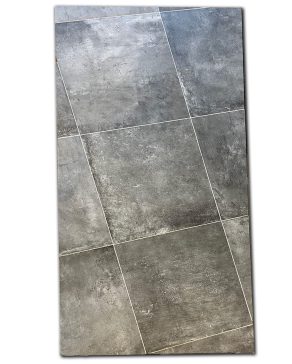 Vloertegel 60×60 cm betonlook Gadu grafiet DC118 - gelegd op de vloer