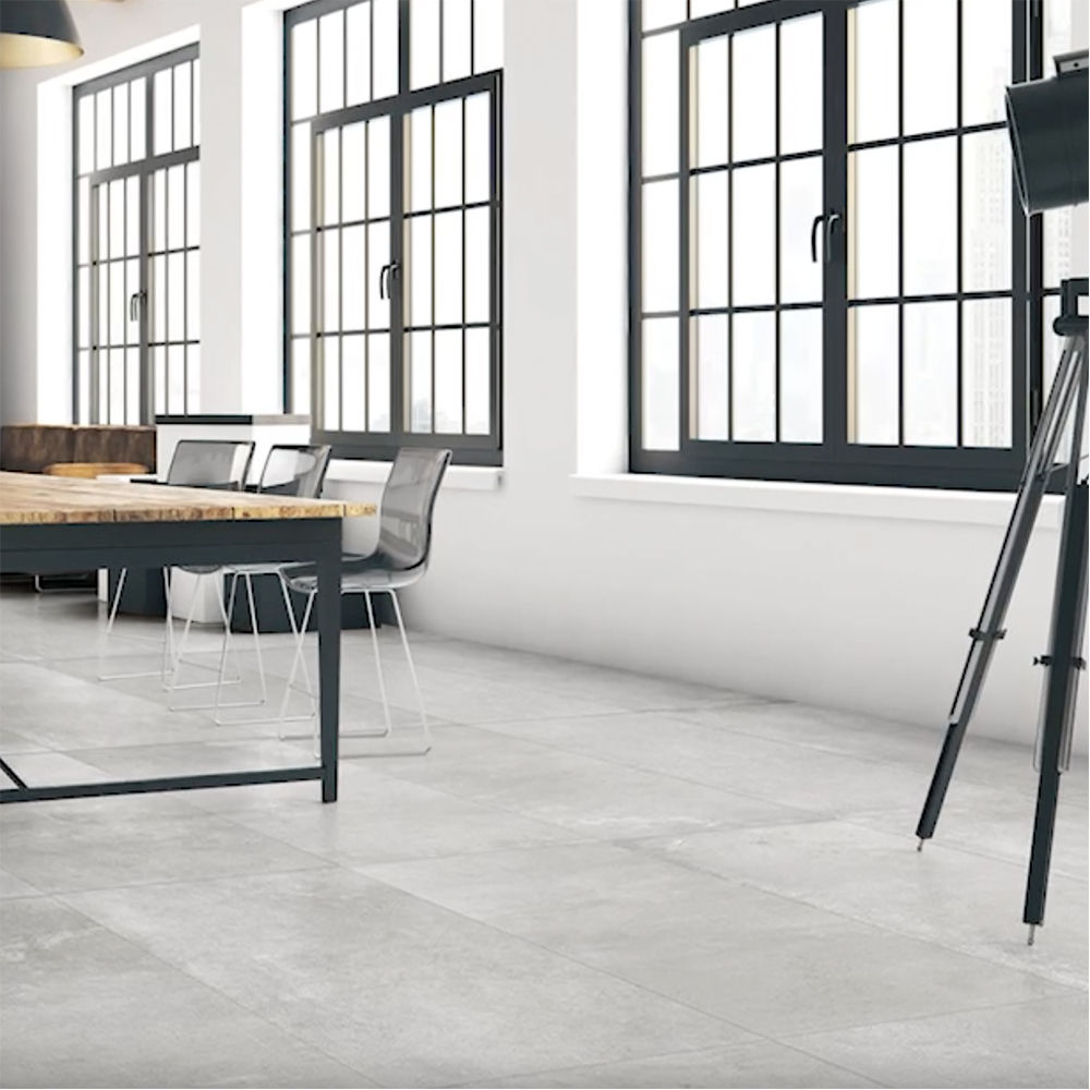 Vloertegel 60×60 cm betonlook Gadu licht grijs DC116_inspiratie foto