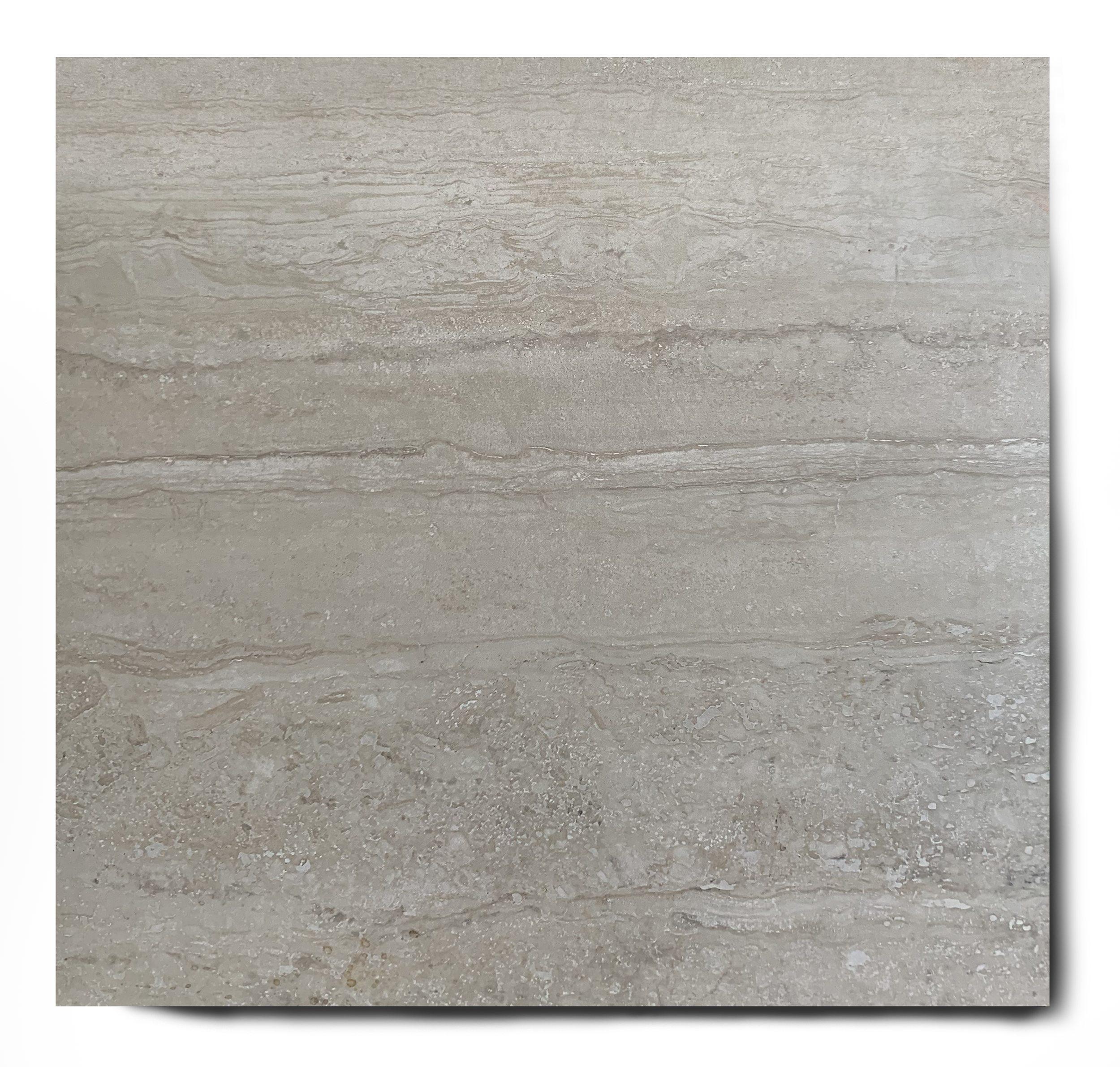 Vloertegel 60x60 cm marmerlook travertin imitatie taupe beige DC76 Vloertegel 60×60 cm marmerlook travertin imitatie taupe beige DC76 Is ook leverbaar in 30x60 cm en 60x120 cm. Deze tegel is ook leverbaar in gepolijst. Een travertin look in je huis met alle voordelen van keramische tegels, en zonder alle nadelen van het natuurlijke product travertin.