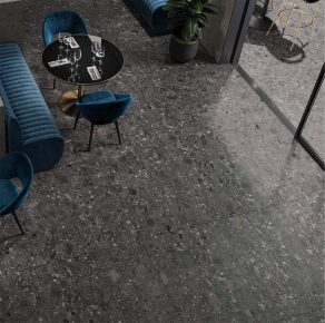 Vloertegel 60×60 cm terrazzolook Amelia Zwart CC35 - inspiratie