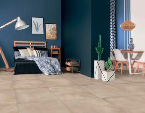 Vloertegel 80×80 cm betonlook beige DC24 - inspiratiefoto