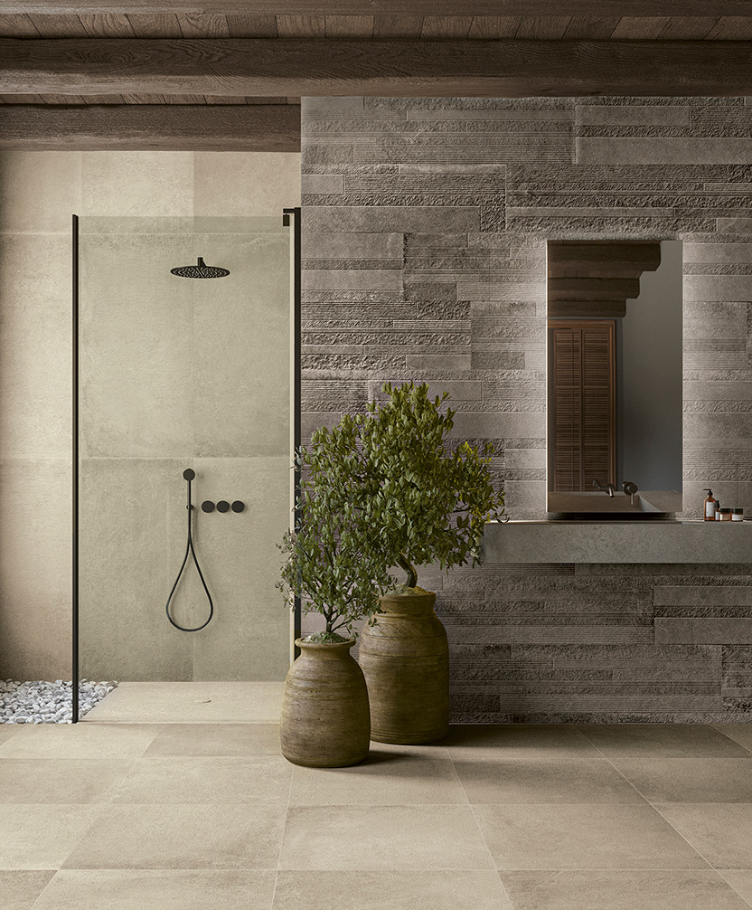 Vloertegel Betonlook Roma Beige grijs M23 op de vloer - inspiratie