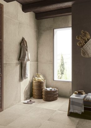 Vloertegel Betonlook Roma Beige grijs M23 op de vloer - inspiratie