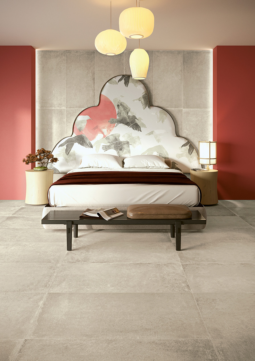 Vloertegel Betonlook Roma Beige grijs M23 op de vloer - inspiratie