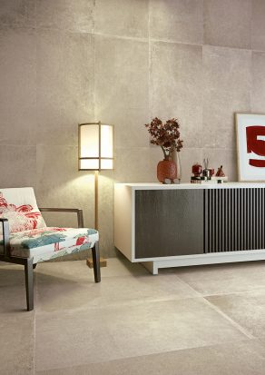 Vloertegel Betonlook Roma Beige grijs M23 op de vloer - inspiratie