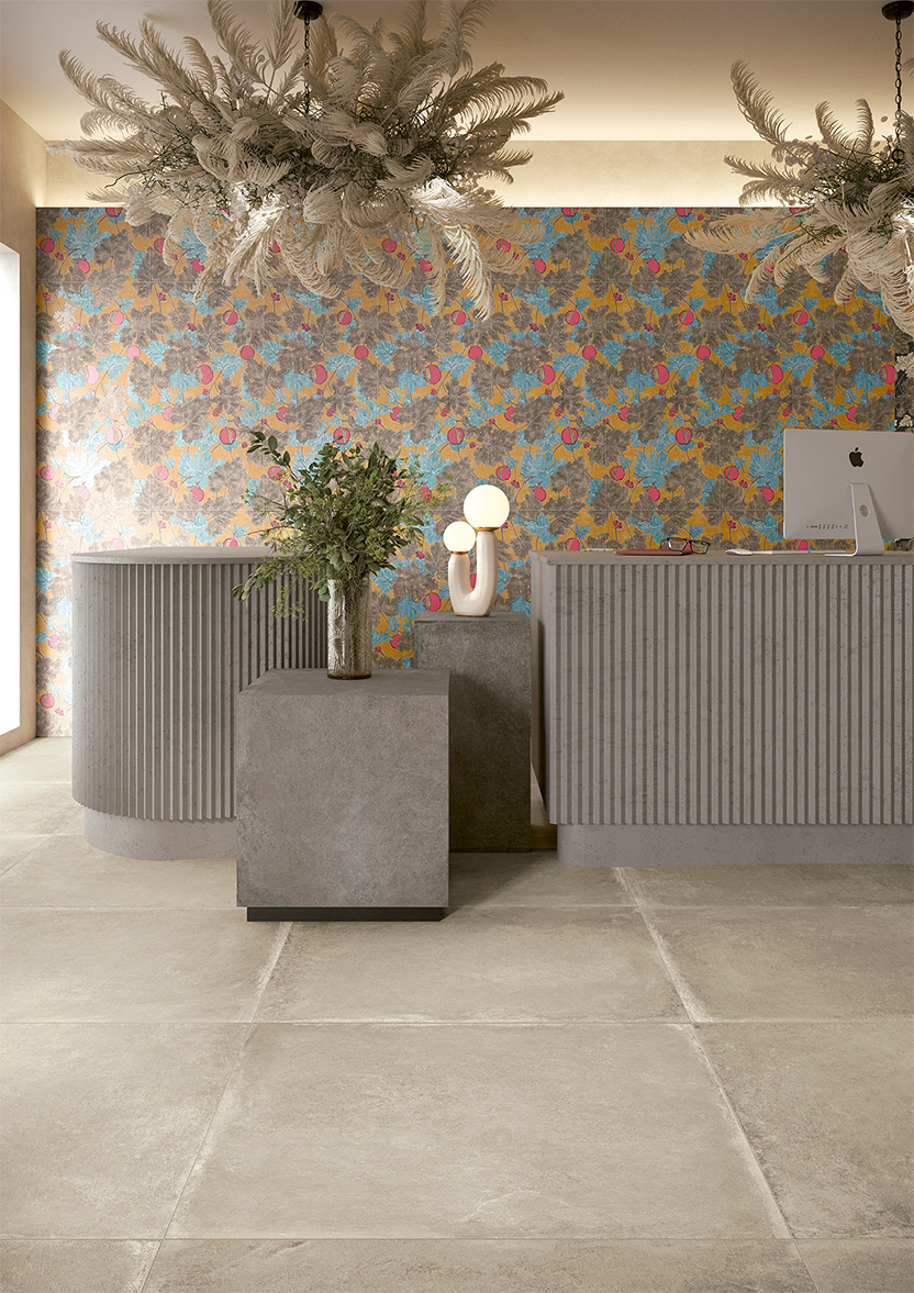 Vloertegel Betonlook Roma Beige grijs M23 op de vloer - inspiratie