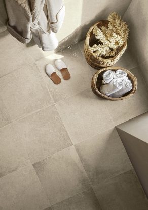 Vloertegel Betonlook Roma Beige grijs M23 op de vloer - inspiratie