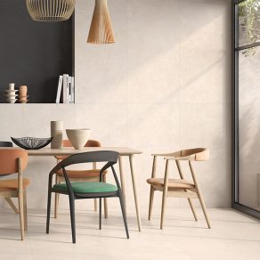 Vloertegel Frans kalksteen imitatie Pignan Beige G55 in de eetkamer gelegd_inspiratie foto