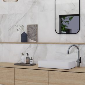 Vloertegel Marmerlook Onix Grijs R110 als badkamertegels gelegd_inspiratie foto
