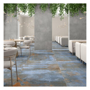 Vloertegel Metallook Oxideer Blauw NAV53 sfeerfoto