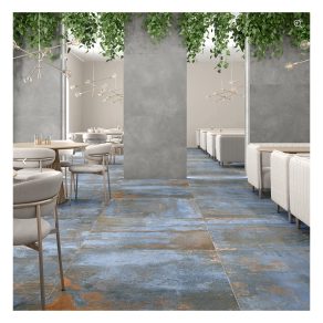 Vloertegel Metallook Oxideer Blauw NAV53 sfeerfoto