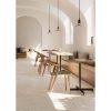 Vloertegel Natuursteenlook Antico Travertin Wit Creme NAV76 in het restaurant gelegd_inspiratie foto