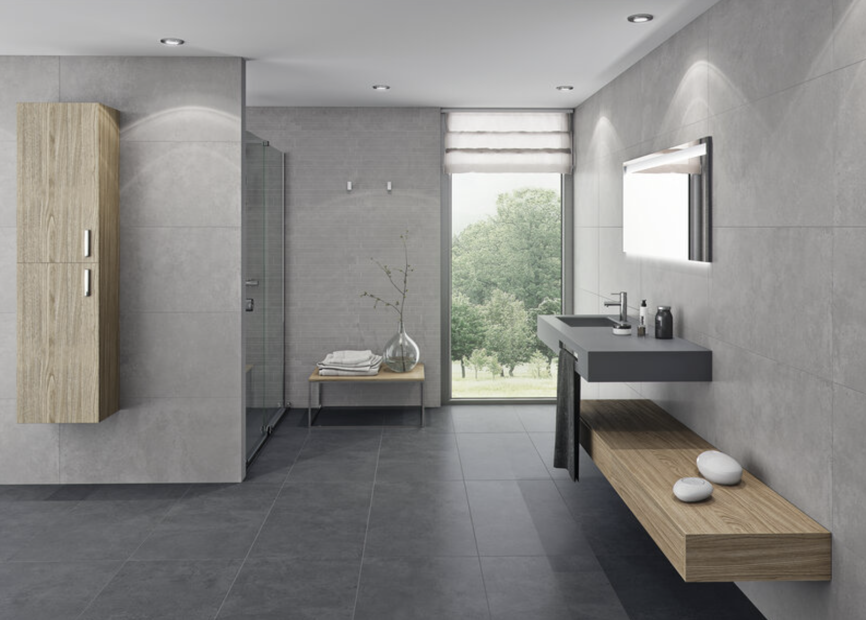 Vloertegel Nexus anthracite en Nexus Pearl Mate van Cifre Ceramica Vloertegel Nexus anthracite en Nexus Pearl Mate van Cifre Ceramica