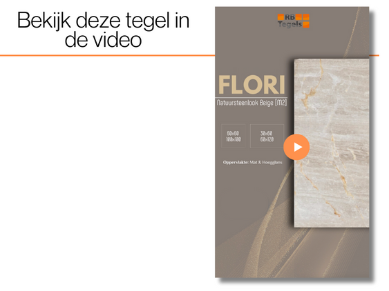 Vloertegel marmerlook Flori M2 - video moodboard