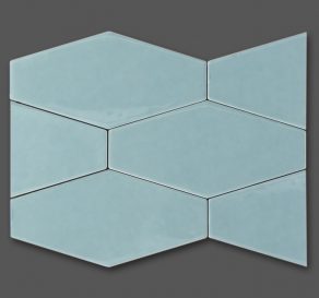 Wandtegel 10x20 cm Hextra Lichtblauw A521 legvoorbeeld wand