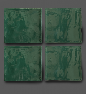 Wandtegel 10×10 cm Glans Groen C153 Is geschikt voor in de badkamer, keuken of in het toilet.