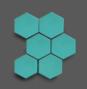 Wandtegel 10×11 cm Hexagon Turquoise A266 Is geschikt voor in de badkamer, de keuken of het toilet