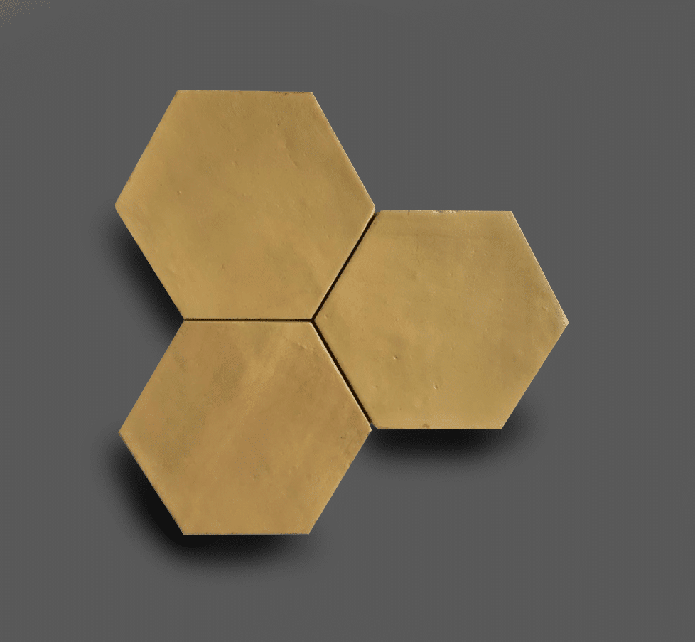 patroon bezig Vochtig Wandtegel 13,9x16 cm Hexagon Geel A180 | RB Tegels Tiel
