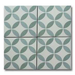 Vloertegel 15x15 cm Portugese decor Alfa aqua blauw A352