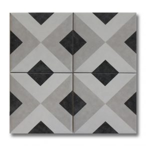 Vloertegel 15x15 cm Portugese decor Gamma antraciet A350