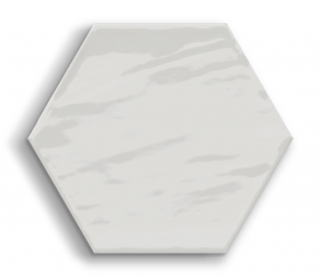 Wandtegel-16x18-cm-Cifre-Hexagon-Monochrome-white-brillo