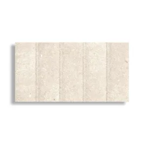 Wandtegel 60x120 cm Natuursteenlook Fosil Decor Licht Beige CR1