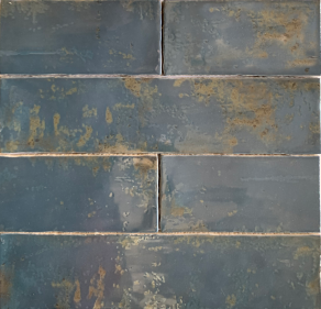 Hoogglans wandtegel 7,5×30 cm APE Grunge Blue A173