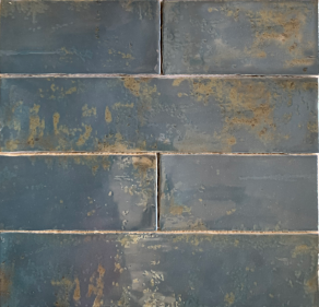 Wandtegel 7.5×30 cm donkerblauw roest A173 is geschikt voor badkamer, keuken of toilet
