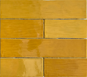 Wandtegel 7.5×30 cm geel A161 is geschikt voor badkamer, keuken of toilet