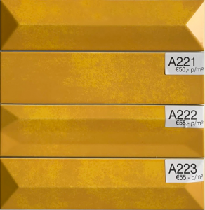 Wandtegel 7,5x30 cm Glans Geel Afwerking Omlaag A222 voor badkamer, keuken of toilet